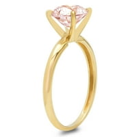 2.0ct okrugli rez ružičasti simulirani dijamant 18k žuti zlatni godišnjički angažman prsten veličine