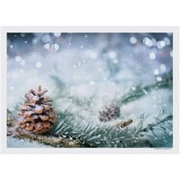 Pinecone Frost zimski papir Placemats - 10in. 14in