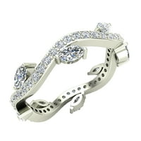 Suvremeni stil listova Dijamantni vjenčani prsten 0. Carat ukupna težina 14k bijelo zlato