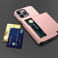 Kućica novčanika iPhone Pro ma-a s držačem kartice Slim udarnom otpornošću na snagu za zaštitu kućišta-siva