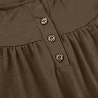 Žene kratki rukav vrhovi ruffle majica s kratkim rukavima s kratkim rukavima V-izrez dolje modni kaki