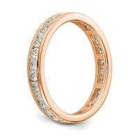 14K ružičasto zlatne prstene večnoj dijamant okrugli polirani 1CT kanal set veličine 6