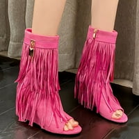 Vimisaoi Wedges Boots za žene Tassel Fringe modne cipele Ženske ljetne otvorene cipele za prste retro