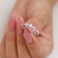 ROSE KVARTIVNI LISTI LISTI Prsten s dijamantom za žene, 14k bijelo zlato, SAD 7.50