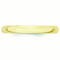 Čvrsti 10K žuti zlatni zaobljeni vjenčani prsten