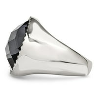 Mia Diamonds od nehrđajućeg čelika polirano siva staklena prstena - 9