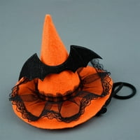 Halloween Pet za kućne ljubimce Podesivi slatki ljubimac vještica za malu mačku Cosplay Cone Witch Hat Halloween PET kostim dodaci