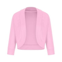 Miluxas Ženska solidna boja kratki vrhunski ženski sportski blezer plus veličina prevelika jakna ženske kapute plaćanje ružičaste 4