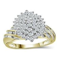 Zlatna zvjezdica 10kt Žuto zlato Žene okrugli dijamant ovalni klaster prsten CTTW