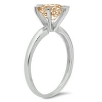 1CT okrugli šampanjac simulirani dijamant 18k bijeli zlatni godišnjički angažman prsten veličine 4