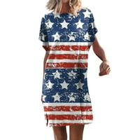 Gaecuw USA Teme Haroho haljine Američka zastava odjeću modni ljetni casual s kratkim rukavima Okrugli