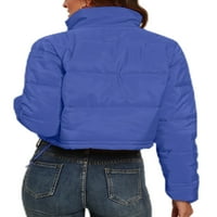 REJLUN žene dugih rukava podesiva kaput sa kaputa za obrezivanje kaputa za salon puffer jakna plava