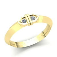 0,33CTW okrugli rez dijamant muški zamišljeni godišnjica vjenčanica Čvrsta 10k ruža, bijela ili žuta