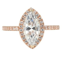 2. CT Marquise Cut originalni kultivirani dijamant VS1-VS I-J 18K Rose Gold Halo Obećaj Izjava o venčanju