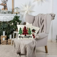 Poseca božićni jastuk, ukrasni jastuk za božićne bacanje navlake meko platneni pamučni dizajn jastuci