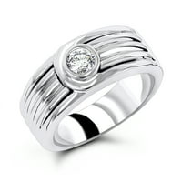 Prstenovi 14k Želje Prirodni 0. CTW Diamond Wedding Band SOLITAIRE prsten