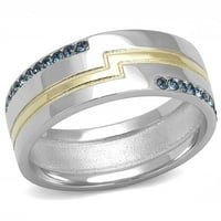 TK - dvotonski prsten od nehrđajućeg čelika od nehrđajućeg čelika sa gornjim klasom u Montani veličine