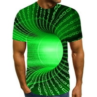 Odeerbi Muške grafičke majice Ljetne 3D tiskarske košulje Kratki rukav Okrugli vrat Top bluze zeleno