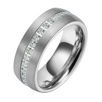 Dome Tungsten Carbide prsten W vječnost kubična cirkonija u srebrnoj zlatu ili crnoj w crna CZ