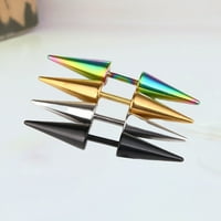 Modni titanijumski čelični vijci probušene naušnice od nehrđajućeg čelika Stub za uši smiješine ukrase (crna + čelična boja + gol