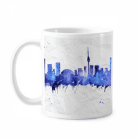 Kanada Landmark City Watercolor Blue Šol Pottery Cerac Kafe Porcelanski čas