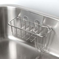 Držač spužve + držač za jelo, 2-u kuhinjskog sudopera Caddy, nehrđajući čelik otporan na vodu, ljepilo Neogradnja Nijedna košara za pohranu