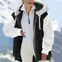 Ležerni kaput za žene - modna jakna za toplu FAU kaput zimski patentni patentni rukav gornji odjeća