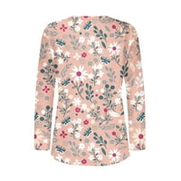TAQQPUE ženske plus rukave tunike TOPS casual crewneck majice Comfy labavi cvjetni bluze pulover vrhove