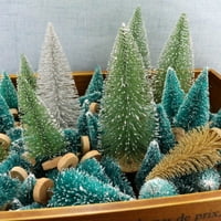 Umjetno smrznuto Sisal božićno drvce, drveće četkice sa drvenim bazama DIY zanata mini borove stablo