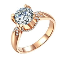 Zapadni nakit za žene Modni ženski okrugli cirkonijski srebrni prsten za angažovanje vjenčanog prstena
