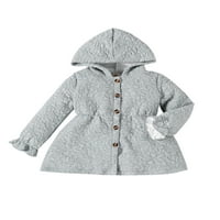 Inevnen toddler djevojka s kapuljačom kaputa jacquard jesen zimska jakna haljina djeca casual windbreaker