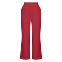 Levmjia Ženske traperice plus veličine Hlače zazor ljetni modni ženski povremeni elastični struk džep u boji hlače duge hlače crvene boje