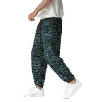 Muške moderne jogger pantalone s džepovima tiskanim grafičkim grafičkim ispisom Trendi vanjske pantalone
