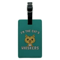 'm The Cat's Whiskers Funny Humor pravokutnik kože kofer prtljage kofer za nošenje ID-a
