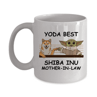 Yoda Best Shiba Inu Papa - Novelty poklon krigle za ljubitelje saradnika, godišnjica, valentine, posebna