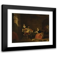 Gilbert Stuart Newton Black Moderni uokvireni muzejski umjetnički ispis pod nazivom - kapetan macheath polly i lucy u operi 'prosjaka', 1826