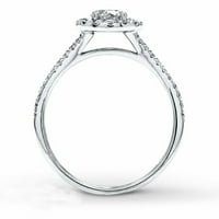 1. CTS okrugli rez Moissitni vjenčani prsten, vjenčani bend, 18k bijeli pozlaćeni moissenitni mladenkini