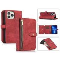 Avamo Muška torbica sa prorezima za kreditne kartice PU Poklopac telefona Kickstand Novčani kofer Odvojivi