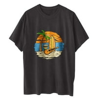 CETHRIO WOMANS košulje - kratki rukav ljetni plaža Ispiši ležernu pulover majica bluza tamno siva