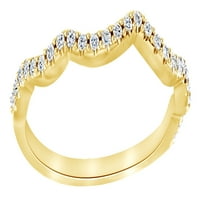 Okrugli rezani bijeli prirodni dijamantski obrtni prsten u 14K čvrstog žutog zlata