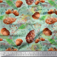 Soimoi ljubičasti pamučni dres pamuk marelica, pinecone i hrastovi plodovi ispisa šivanje tkanine BTY