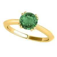 Mauli dragulji za angažovanje prstenova za žene 0. Carat smaragdni angažman prsten u prstena 10k žuto