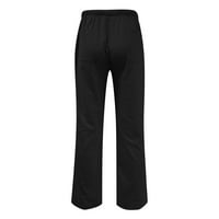 Pamučne i posteljine pamučne pantalone za muškarce Ležerni elastični pojas Pocket pamučne i posteljine
