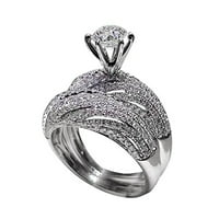 Cuhas Prsten Par Rezbarenje Crystal Rhinestones prsten, šuplji rezbarski prsten, otvor cirkona, okrugli