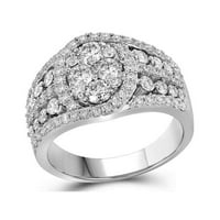 10k bijeli zlatni okrugli dijamantski ovalni prsten od klastera 1- cttw
