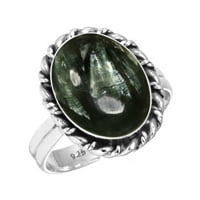 Prirodna serafinite za žene nakit Sterling srebrni prsten