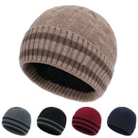 Rygai žene muškarci šešir prugasti kontrastna boja zgušnjava elastična mekana drži topli bez obloga