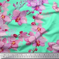 Soimoi svilena tkanina ptica i orhideje cvijeće dekor tkanina tiskano dvorište široko