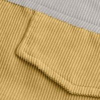 Ikevan Žene Ležerne prilike s dugim rukavima Patchwork Long Cardigan Tops bluza kaput žuti 6