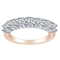 Carat Okrugli oblik Bijeli prirodni dijamantski kamen vjenčani prsten u 14K čvrstih ruža zlatna prstena veličine 7